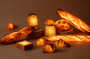 “本物のパン”から出来たライト「パンプシェード」が奈良 蔦屋書店に集結、クロワッサンの照明など